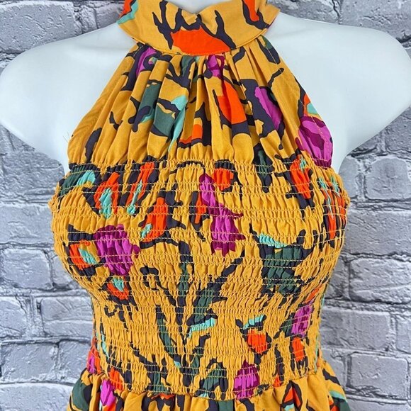 Haute Hippie High Neck Smocked Tank Halter Top Size XS - Picture 3 of 8